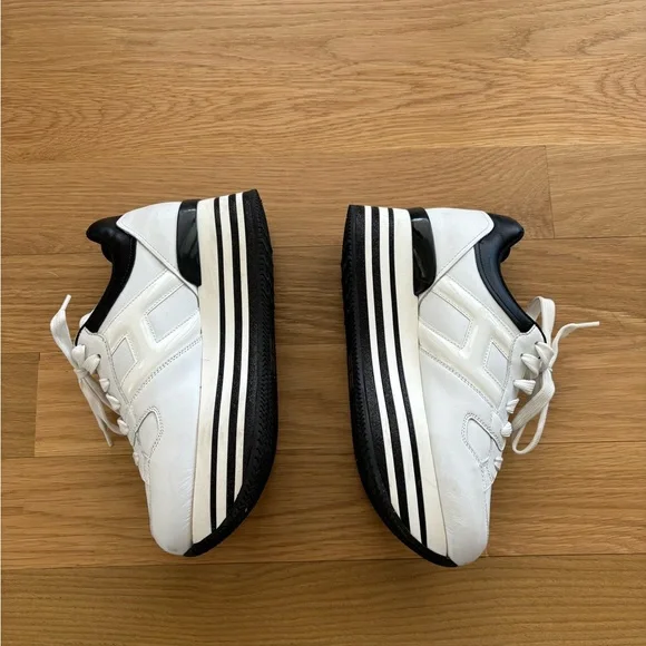 Hogan white leather platform sneakers Size 8 - Picture 4 of 10